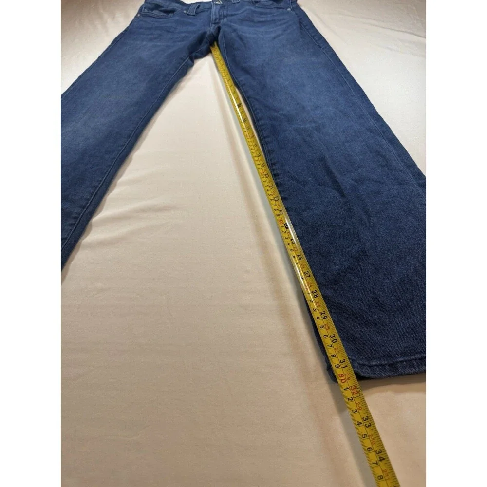 True Religion Ricky Straight Jeans Mens 31 Medium Wash Stretch Denim